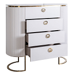 Комод белый овальный с мраморной столешницей Thoroughbass варинант исполнения - 2 | Loft Concept в Санкт-петербурге