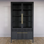 Витрина Primo со стеклянными фасадами и буфетом шпон Черный дуб варинант исполнения - 2 | Loft Concept в Санкт-петербурге