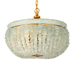 Подвесной светильник с каскадом из стеклянных декоративных элементов на золотом каркасе Shining Sea Glass варинант исполнения - 3 | Loft Concept в Санкт-петербурге