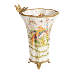 Ваза из фарфора с бронзовой стрекозой  Paradise Dragonfly варинант исполнения - 1 | Loft Concept в Санкт-петербурге