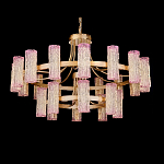 Люстра двухъярусная круглая с текстурными цилиндрическими плафонами Glimpse варинант исполнения - 2 | Loft Concept в Санкт-петербурге