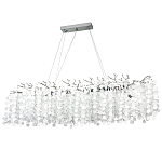 Линейная люстра с круглыми хрустальными подвесками Fairytree Chrome Crystal Branches Linear Chandelier варинант исполнения - 1 | Loft Concept в Санкт-петербурге