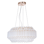 Люстра подвесная многослойная с прозрачными хрустальными трубками и золотистым каркасом Hexagon Tube Light варинант исполнения - 1 | Loft Concept в Санкт-петербурге