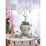 Блюдо из голубого фарфора с бронзовой ручкой в виде ветки Blue Garden варинант исполнения - 4 | Loft Concept в Санкт-петербурге