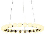 Люстра светодиодная кольцевая с круглыми плафонами белого цвета PEARLS Suspension 48 варинант исполнения - 3 | Loft Concept в Санкт-петербурге