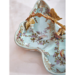 Блюдо из голубого фарфора с бронзовой ручкой в виде ветки Blue Garden варинант исполнения - 6 | Loft Concept в Санкт-петербурге