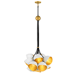 Люстра с 15-ю белыми  плафонами с золотой внутренней поверхностью Hinkley варинант исполнения - 7 | Loft Concept в Санкт-петербурге