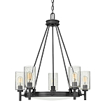  Люстра с 5-ю цилиндрическими плафонами из стекла с пузырьками Hinkley варинант исполнения - 1 | Loft Concept в Санкт-петербурге