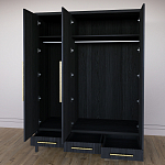 Большой Шкаф Primo Черный дуб с 3 дверьми и 3 выдвижными ящиками варинант исполнения - 8 | Loft Concept в Санкт-петербурге
