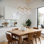 Люстра с 9-ю прозрачными стеклянными плафонами в форме капли Lucid Rain  варинант исполнения - 11 | Loft Concept в Санкт-петербурге