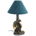 Настольная лампа Дракон Dragon Black Gold Table Lamp Синий Абажур варинант исполнения - 1 | Loft Concept в Санкт-петербурге