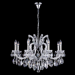 Люстра подвесная с 8-ю лампочками и прозрачными хрустальными подвесками на хромированном основании Crystal lamps варинант исполнения - 2 | Loft Concept в Санкт-петербурге