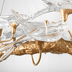 Люстра подвесная с прозрачными стеклянными птичками на ветвях Диаметр 100 см Serip Voa варинант исполнения - 10 | Loft Concept в Санкт-петербурге