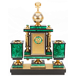 Настольный письменный набор из малахита и долерита с декором в виде герба России Leader Organizer варинант исполнения - 3 | Loft Concept в Санкт-петербурге