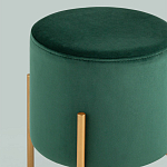 Зеленый пуф на золотистых ножках SANJAY варинант исполнения - 2 | Loft Concept в Санкт-петербурге
