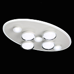 Потолочный светильник овальной формы белого цвета с 7-ю лампами Lunar Pebbles варинант исполнения - 4 | Loft Concept в Санкт-петербурге