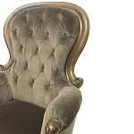 Кресло с мягкой обивкой из коричневого велюра на 4-х деревянных ножках Evelyn Classical Armchair варинант исполнения - 4 | Loft Concept в Санкт-петербурге