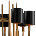 Люстра с 8-ю черными цилиндрическими плафонами Stylistic Lines варинант исполнения - 1 | Loft Concept в Санкт-петербурге