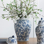 Ваза с крышкой и бело-синим цветочным узором Blue & White Ornament  варинант исполнения - 7 | Loft Concept в Санкт-петербурге