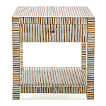 Тумбочка прикроватная Vancouver Bone Inlay Bedside Beige варинант исполнения - 3 | Loft Concept в Санкт-петербурге