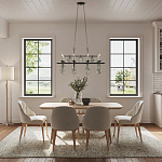 Люстра подвесная с 8-ю лампами и стеклянными круглыми подвесками Currey & Company варинант исполнения - 2 | Loft Concept в Санкт-петербурге