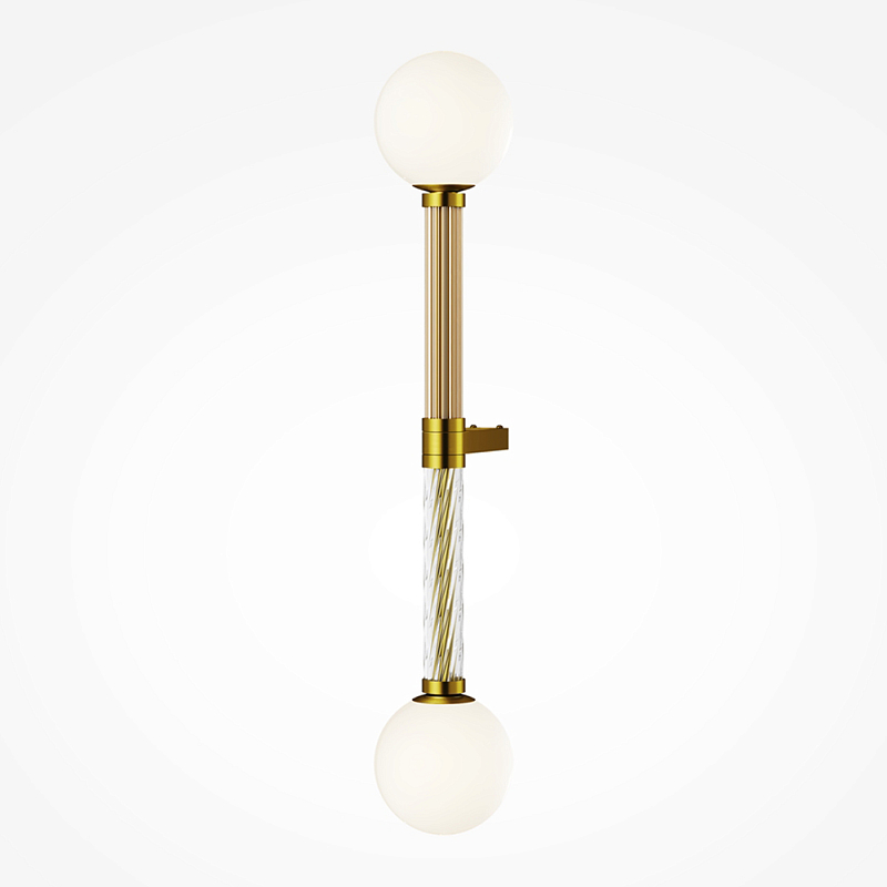 Бра со стеклянными вставками Helios Латунь Прозрачное Стекло в Санкт-петербурге | Loft Concept 