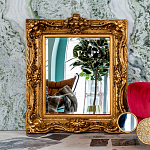 Зеркало настенное золотое с резным орнаментом Classic Ornament Mirror варинант исполнения - 2 | Loft Concept в Санкт-петербурге