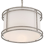 Подвесной светильник в виде барабана с тканевым абажуром и металлическим каркасом Warm Glow варинант исполнения - 2 | Loft Concept в Санкт-петербурге