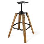 Барный стул со спинкой и подлокотниками на 4-х деревянных ножках Douglas Rhombus Серый Велюр варинант исполнения - 5 | Loft Concept в Санкт-петербурге