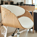 Вращающееся офисное кресло на колёсах Delwyn Chair White варинант исполнения - 6 | Loft Concept в Санкт-петербурге