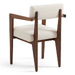 Кресло обеденное Alcove White Boucle из массива ореха варинант исполнения - 4 | Loft Concept в Санкт-петербурге