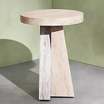 Дизайнерский журнальный стол с круглой каменной столешницей Utezu варинант исполнения - 1 | Loft Concept в Санкт-петербурге