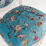 Барный стул из массива бука с изображением птиц и цветов Turquoise Beige Chinoiserie Garden Chair варинант исполнения - 2 | Loft Concept в Санкт-петербурге