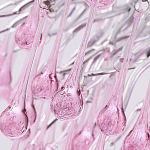 Люстра овальная с розовыми стеклянными подвесками в форме капель FAIRYTREE Light варинант исполнения - 1 | Loft Concept в Санкт-петербурге