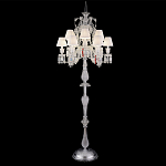 Торшер с 12-ю белыми текстильными абажурами и хрустальными подвесками Lustre Reverie варинант исполнения - 2 | Loft Concept в Санкт-петербурге