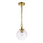 Подвесной светильник латунного цвета с прозрачным стеклянным плафоном Feiss варинант исполнения - 11 | Loft Concept в Санкт-петербурге