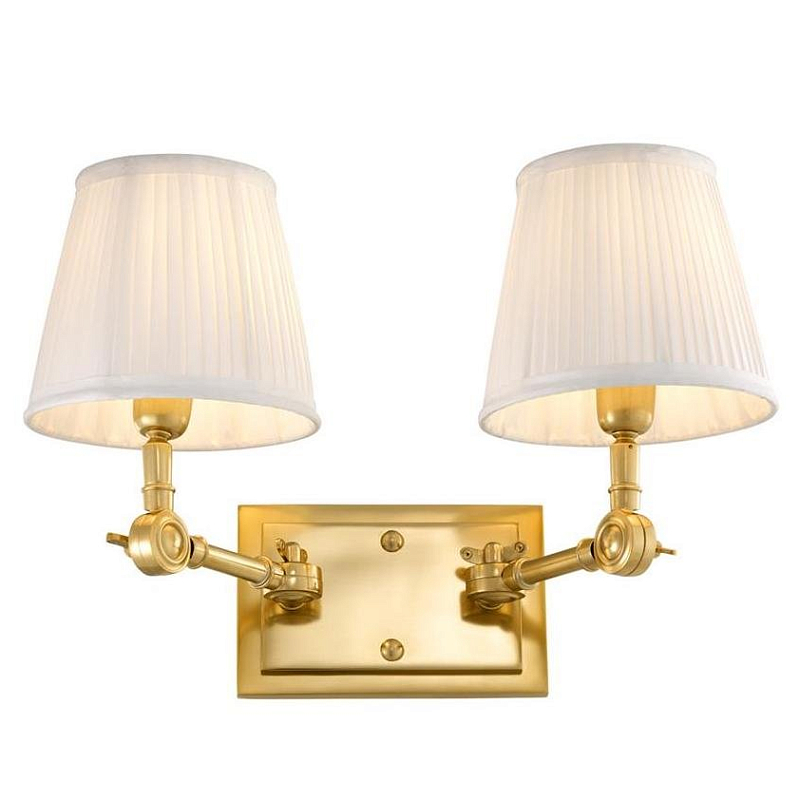 Бра Wall Lamp Wentworth Double Gold+White Глянцевое золото Белый в Санкт-петербурге | Loft Concept 