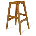 Барный стул со спинкой и подлокотниками на 4-х деревянных ножках Серый Велюр Ava Charm варинант исполнения - 4 | Loft Concept в Санкт-петербурге