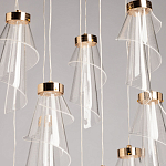 Люстра каскадная с 10-ю прозрачными плафонами Wave Line варинант исполнения - 4 | Loft Concept в Санкт-петербурге