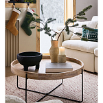 Журнальный стол с круглой деревянной столешницей Urban Style Space варинант исполнения - 5 | Loft Concept в Санкт-петербурге