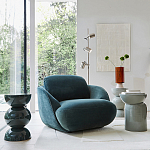 Полукруглое мягкое кресло Halle Green Armchair варинант исполнения - 8 | Loft Concept в Санкт-петербурге