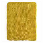 Плед из хлопка жемчужной вязки горчичного цвета Waffle Comfort варинант исполнения - 4 | Loft Concept в Санкт-петербурге