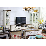 ТВ-тумба в стиле прованс из массива дерева Montmartre Wooden Provence TV Stand варинант исполнения - 3 | Loft Concept в Санкт-петербурге