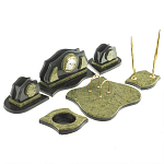 Настольный письменный набор из змеевика из 7-ми элементов Successful Leader варинант исполнения - 2 | Loft Concept в Санкт-петербурге