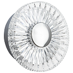 Бра с круглым рельефным плафоном Glass Peonies Chrome Wall Lamp варинант исполнения - 1 | Loft Concept в Санкт-петербурге