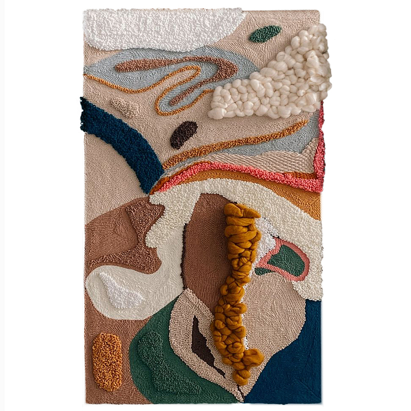 Тканый вручную текстильный гобелен Orchid Коричневый Бежевый в Санкт-петербурге | Loft Concept 