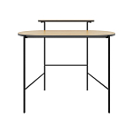 Стол письменный овальной формы с полкой LOUB WORKING TABLE BLACK OAK варинант исполнения - 1 | Loft Concept в Санкт-петербурге