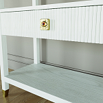 Стеллаж Elsa Dreams White со стеклянными полками и ящиком варинант исполнения - 5 | Loft Concept в Санкт-петербурге