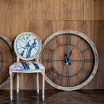 Часы настенные деревянные с римскими цифрами чёрного цвета Clock with History варинант исполнения - 3 | Loft Concept в Санкт-петербурге