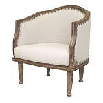 Кресло низкое с мягкой обивкой из льна на 4-х деревянных ножках Emile Armchair beige варинант исполнения - 3 | Loft Concept в Санкт-петербурге